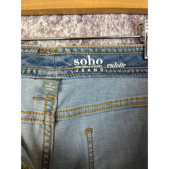 New York & Co Jeans Women's 6 Soho Culotte Mid Rise Crop Ankle Jeans Boho Modern - Picture 10 of 12